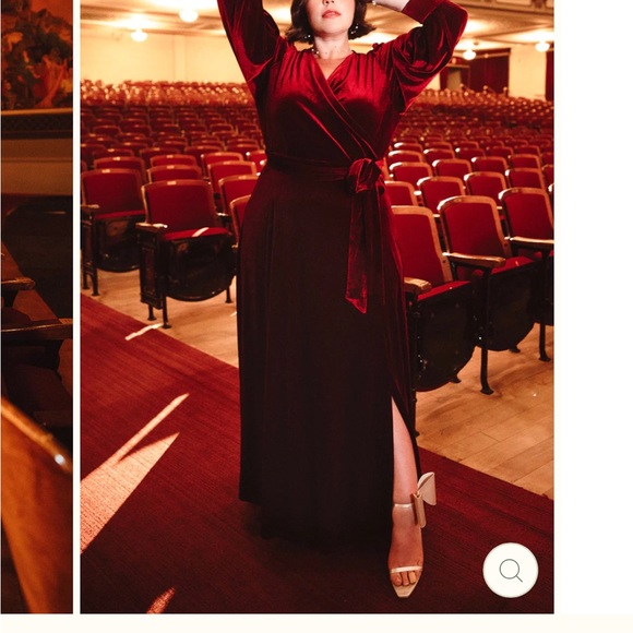 Ivy city ANDIE DRESS IN WINE VELVET - Picture 6 of 8